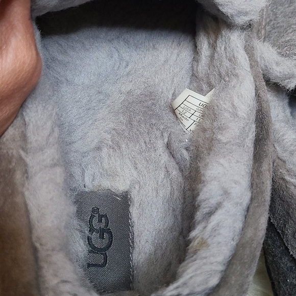 UGG Ascot slippers gray felt & suede leather sz 12 - Picture 6 of 13